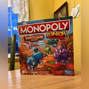 Hasbro Monopoly Junior Dinosaur Edition - Red, Blue, Purple